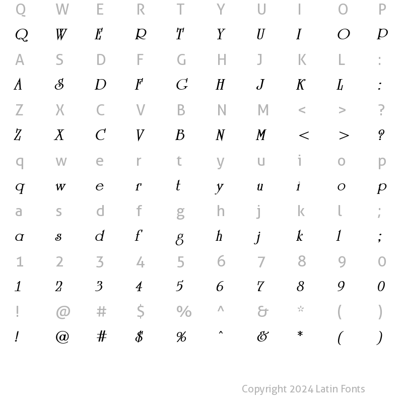 Character Map of a_Romanus BoldItalic