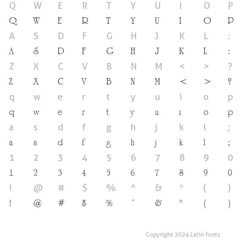 Character Map of a_Romanus Regular