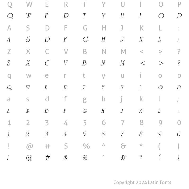 Character Map of a_RomanusCps Italic