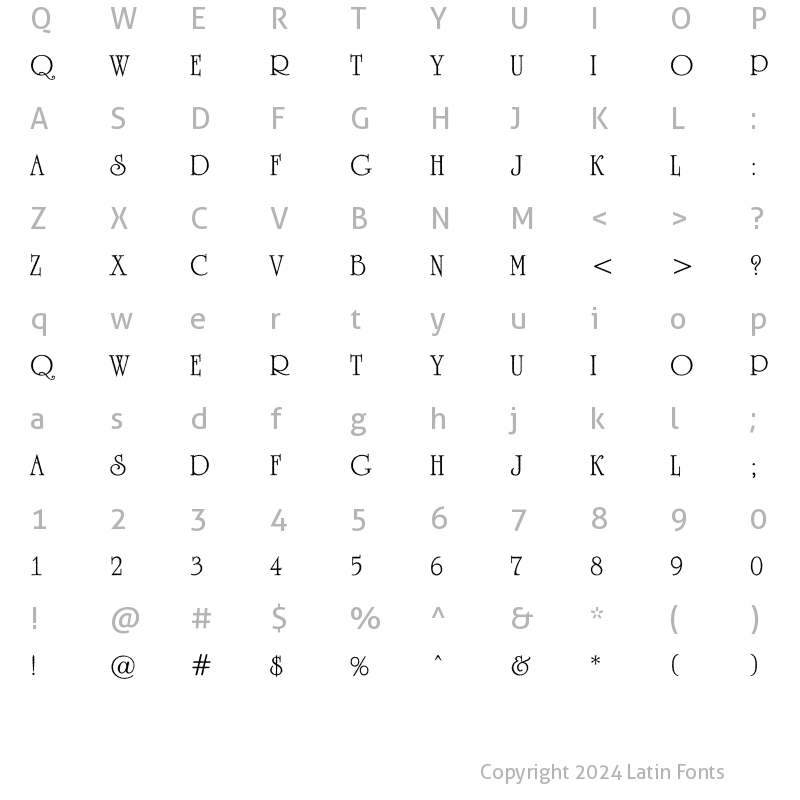 Character Map of a_RomanusTitulRg Regular