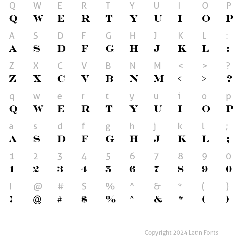 Character Map of a_SeriferTitul Bold