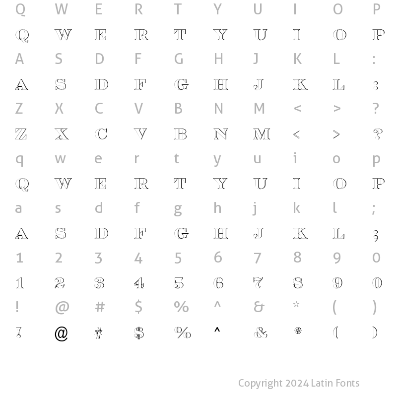 Character Map of a_SeriferTitulSh Regular