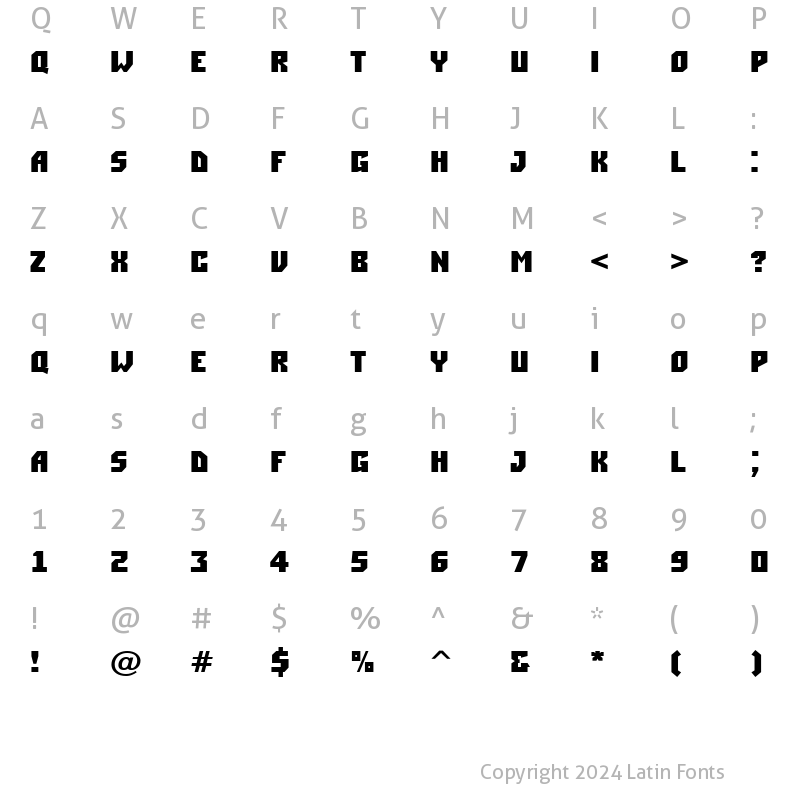 Character Map of a_Simpler Bold