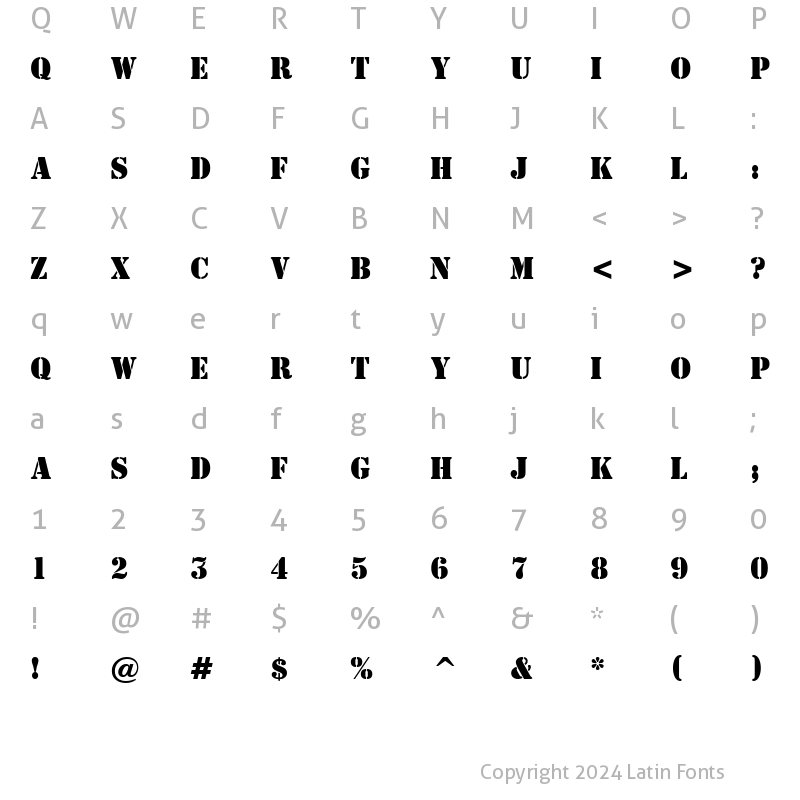 Character Map of a_Stamper Bold