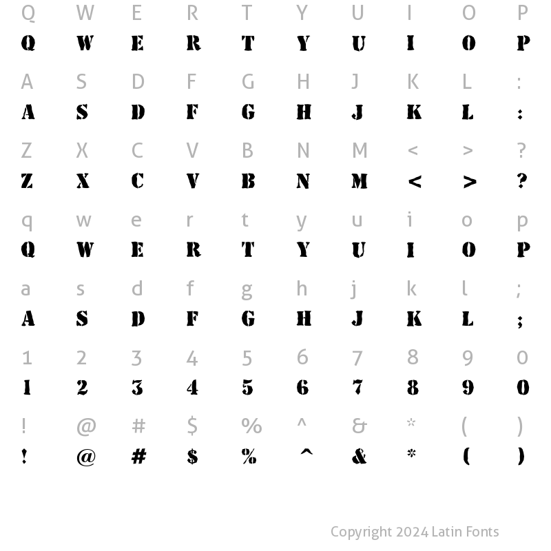 Character Map of a_StamperBrk Regular