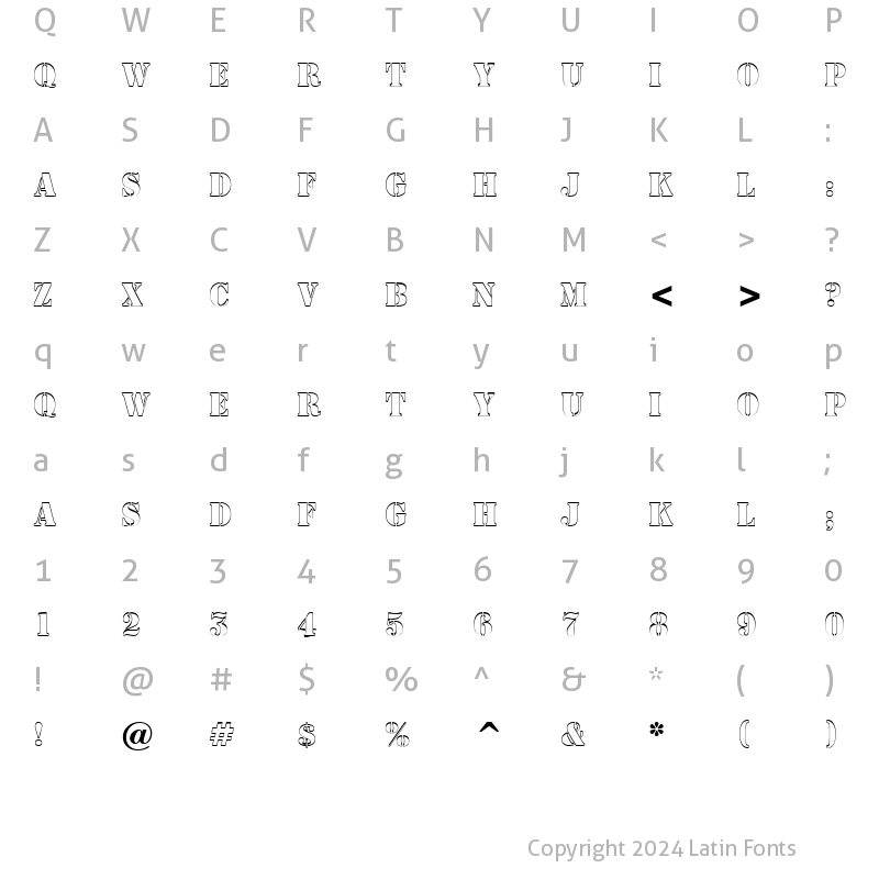 Character Map of a_StamperSh Regular