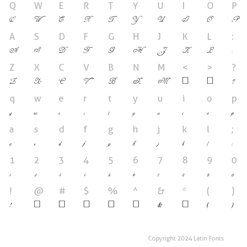 Character Map of AdineKirnberg Regular