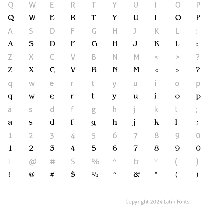 Character Map of AGBengaly Roman