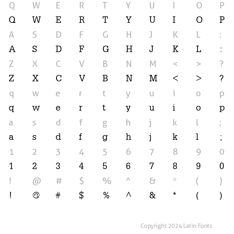 Character Map of AGGloria Roman