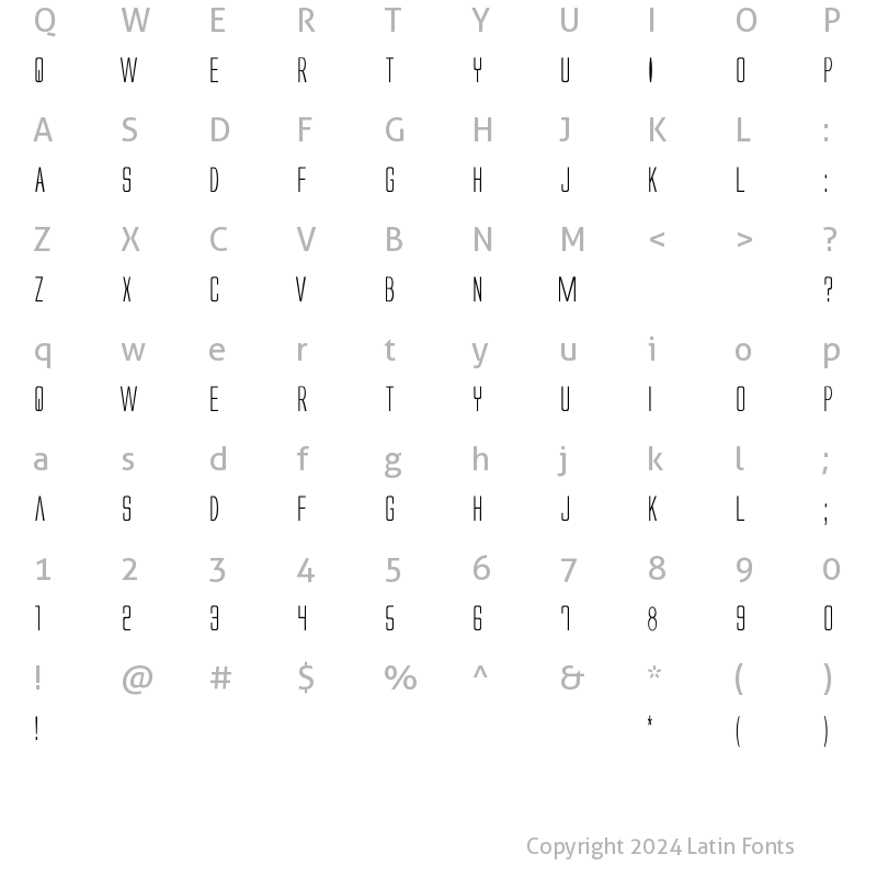 Character Map of Alien League Regular