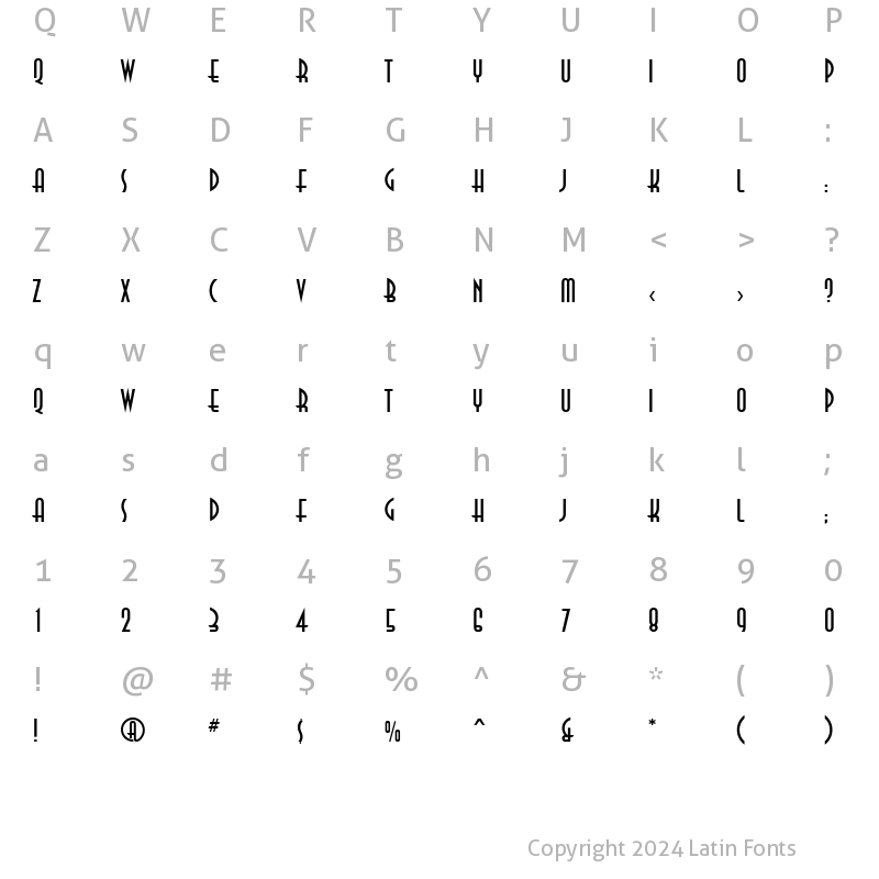 Character Map of AnnaCTT Regular