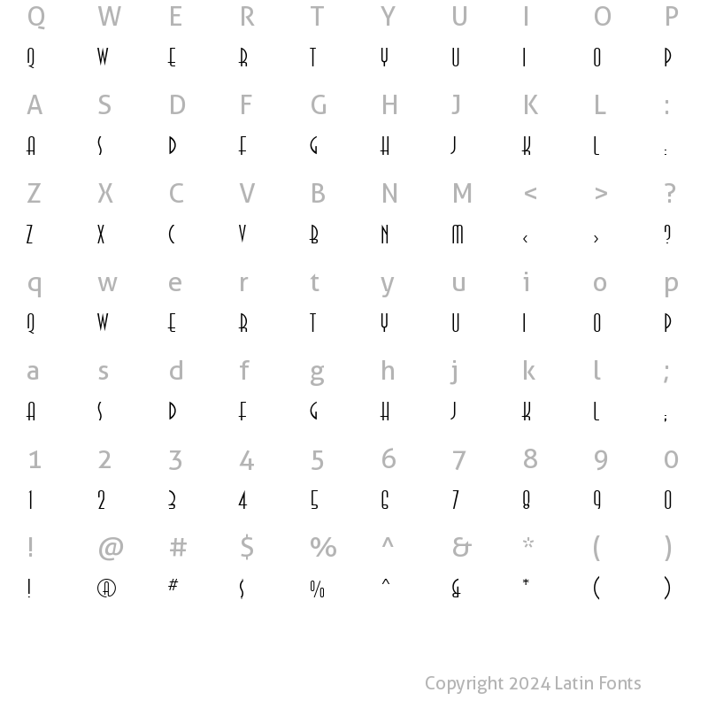 Character Map of AnnaLightCTT Regular