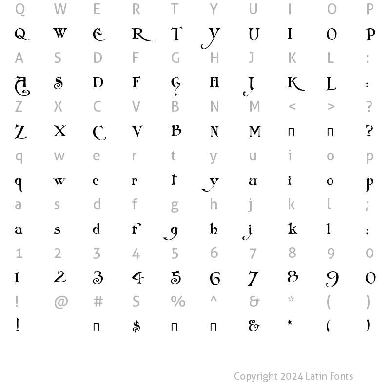 Character Map of Arlekino Regular