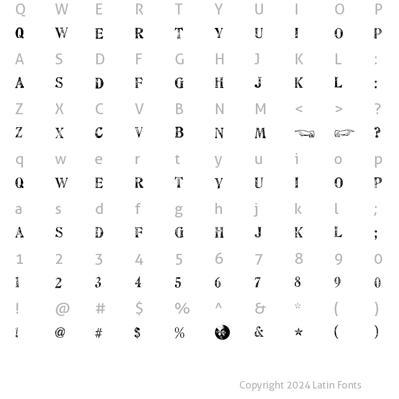 Character Map of Artistamp Medium Regular