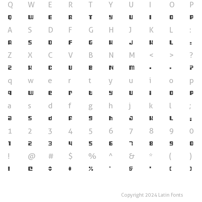 Character Map of Astronaut III Regular