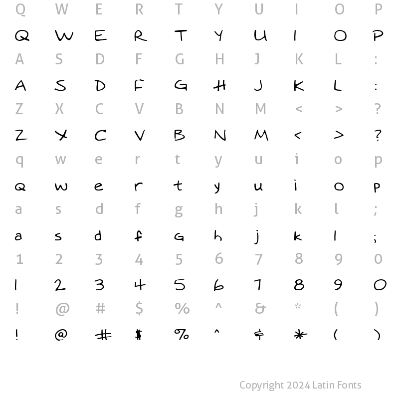 Character Map of augie Regular