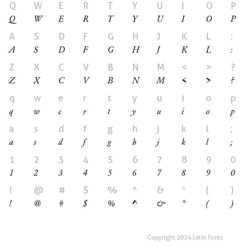 Character Map of AZGaramondC Regular