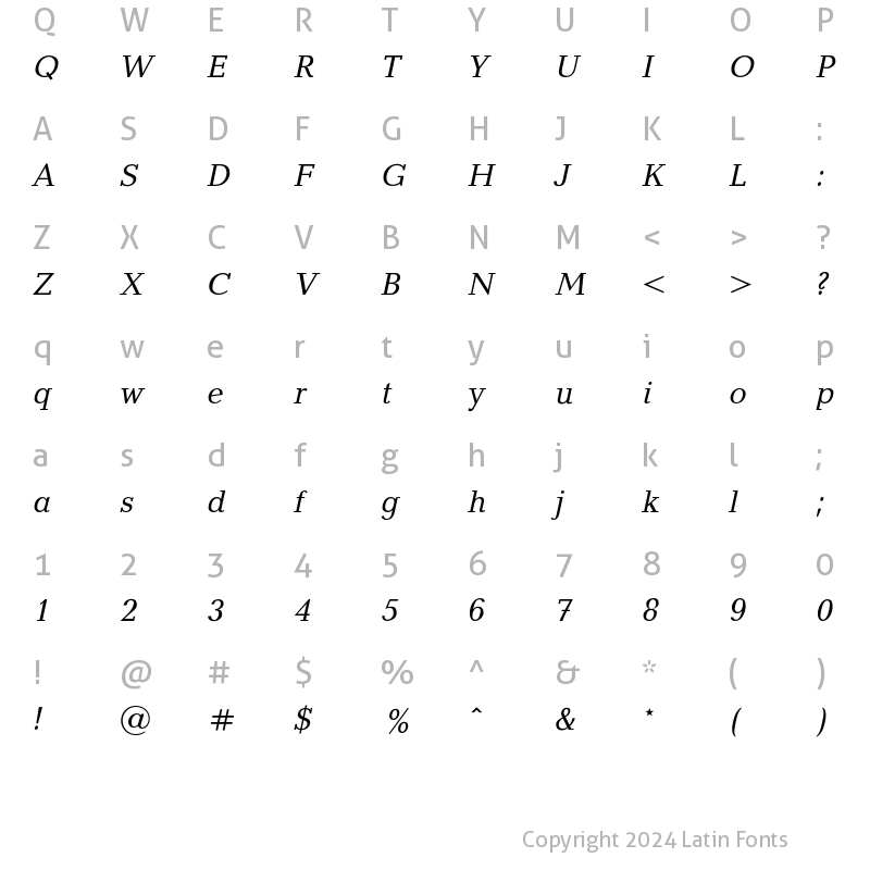 Character Map of BalticaC Italic