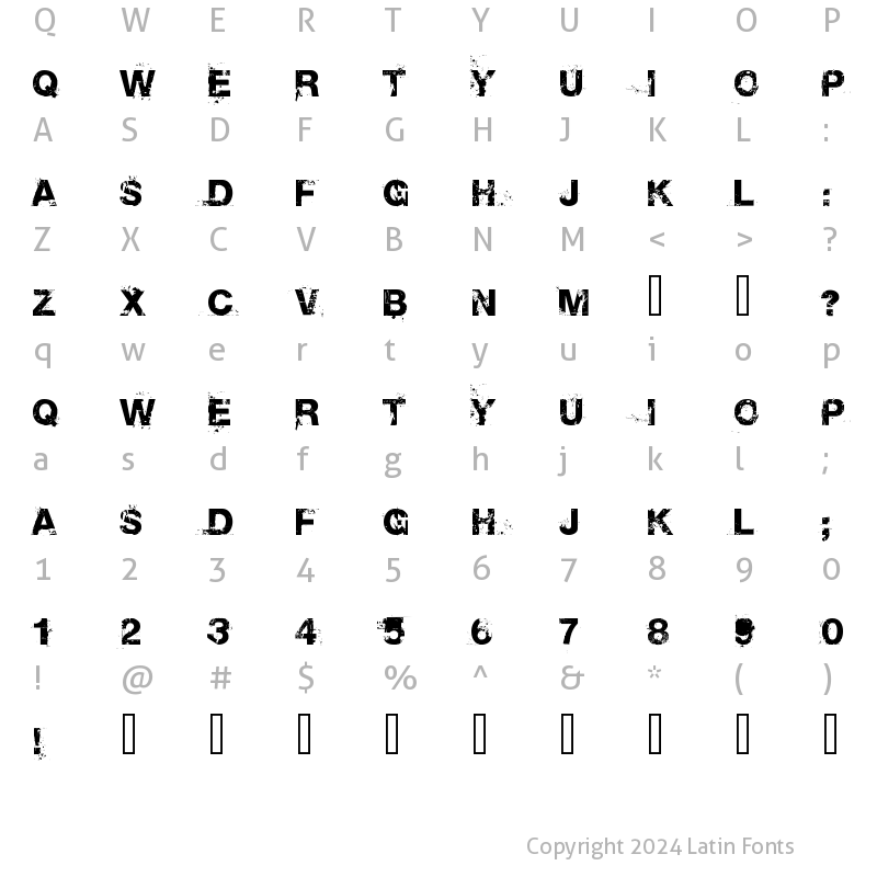 Character Map of Base 02 Regular