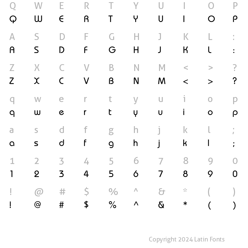 Character Map of BauhausC Regular