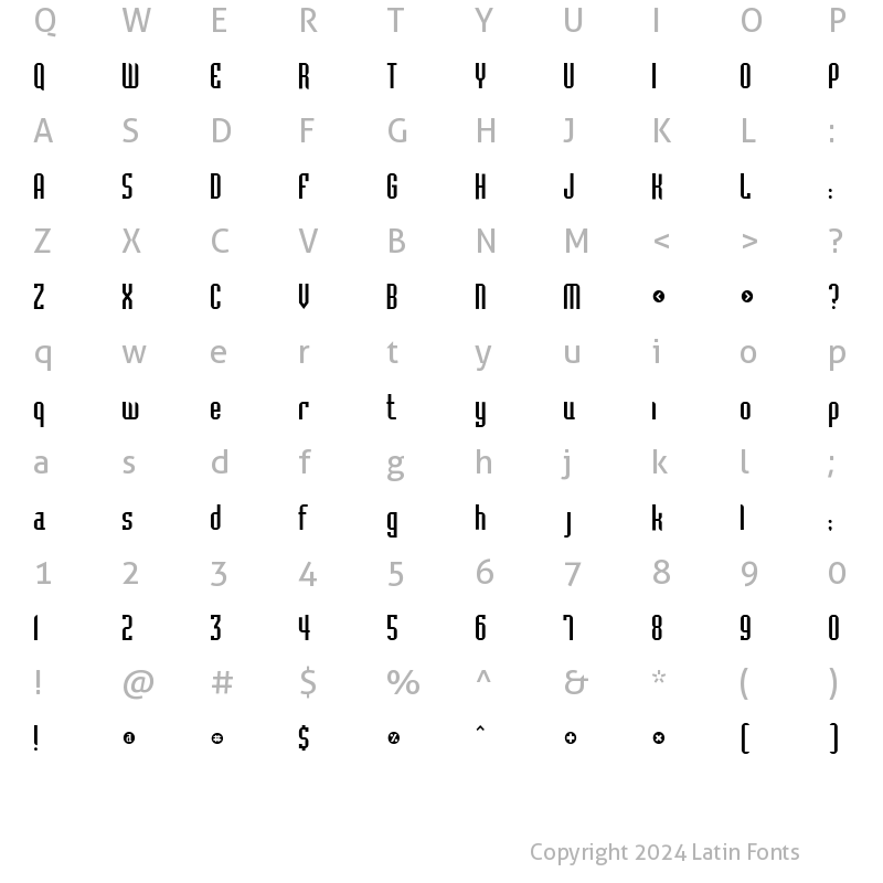 Character Map of BedrockC Regular