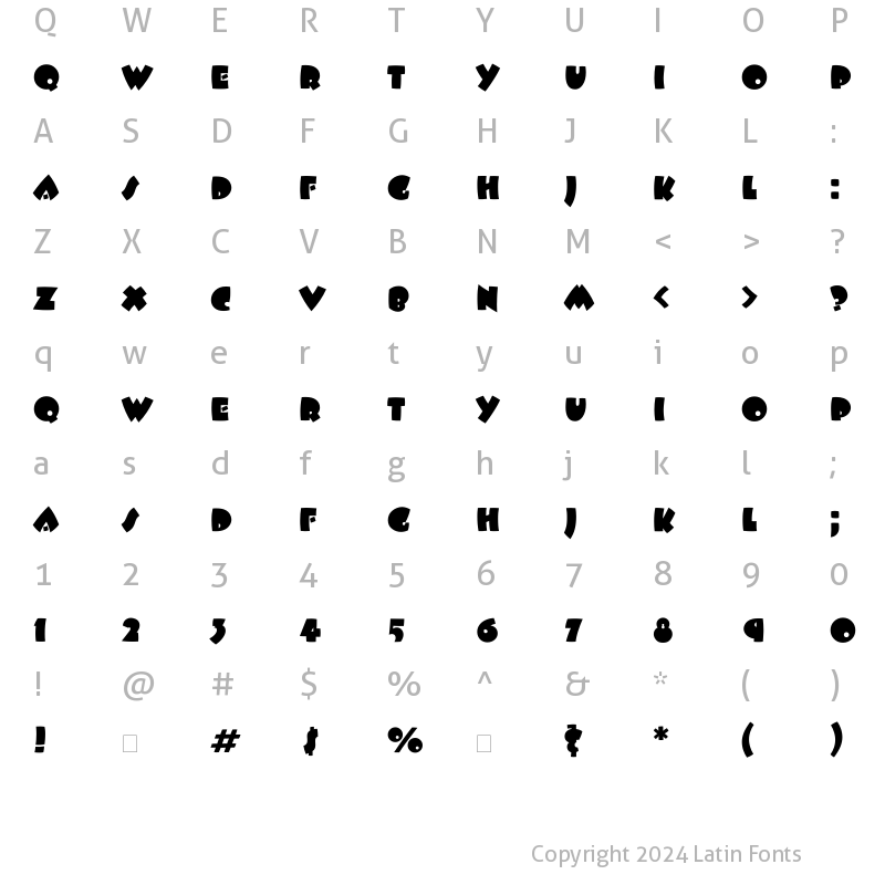 Character Map of BeeskneesCTT Regular