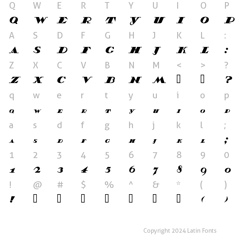 Character Map of Belukha Regular