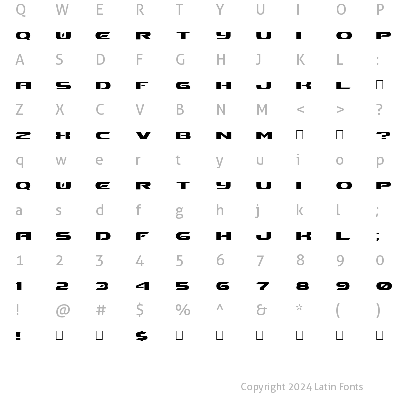 Character Map of Ben Pioneer Bold