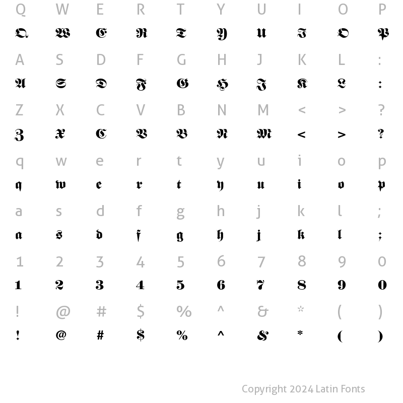 Character Map of Berliner Regular