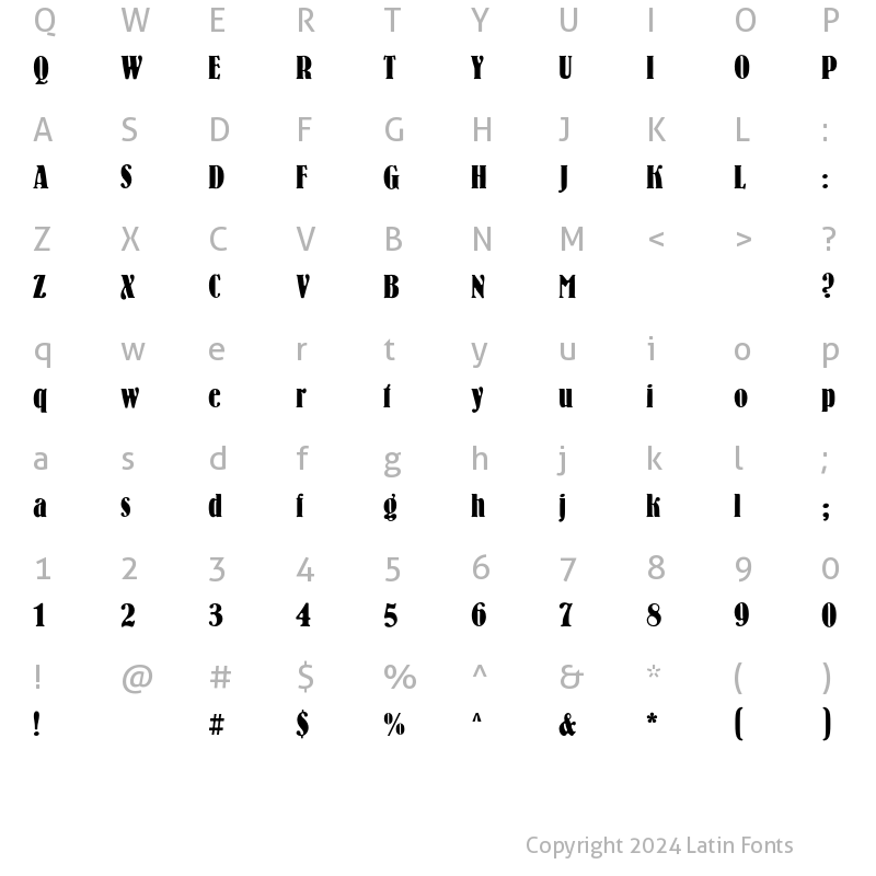 Character Map of BernhardC Regular