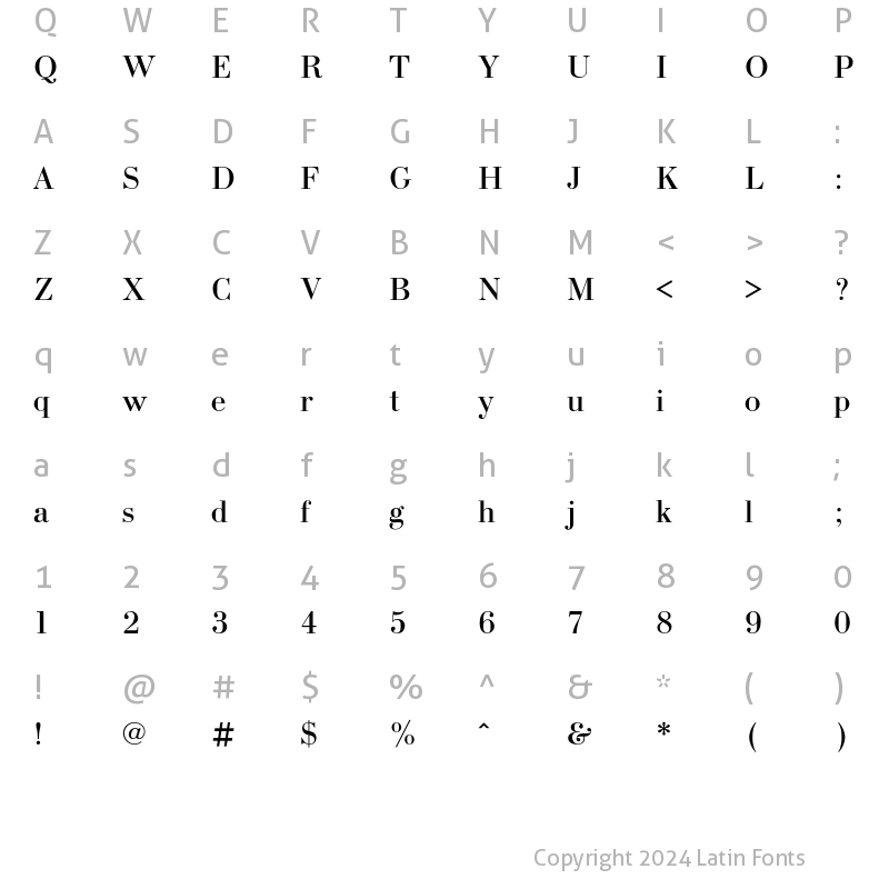 Character Map of BodoniC Regular