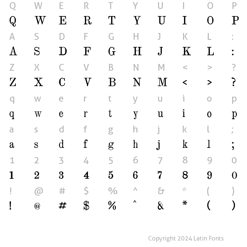 Character Map of Brokgauz & Efron Regular