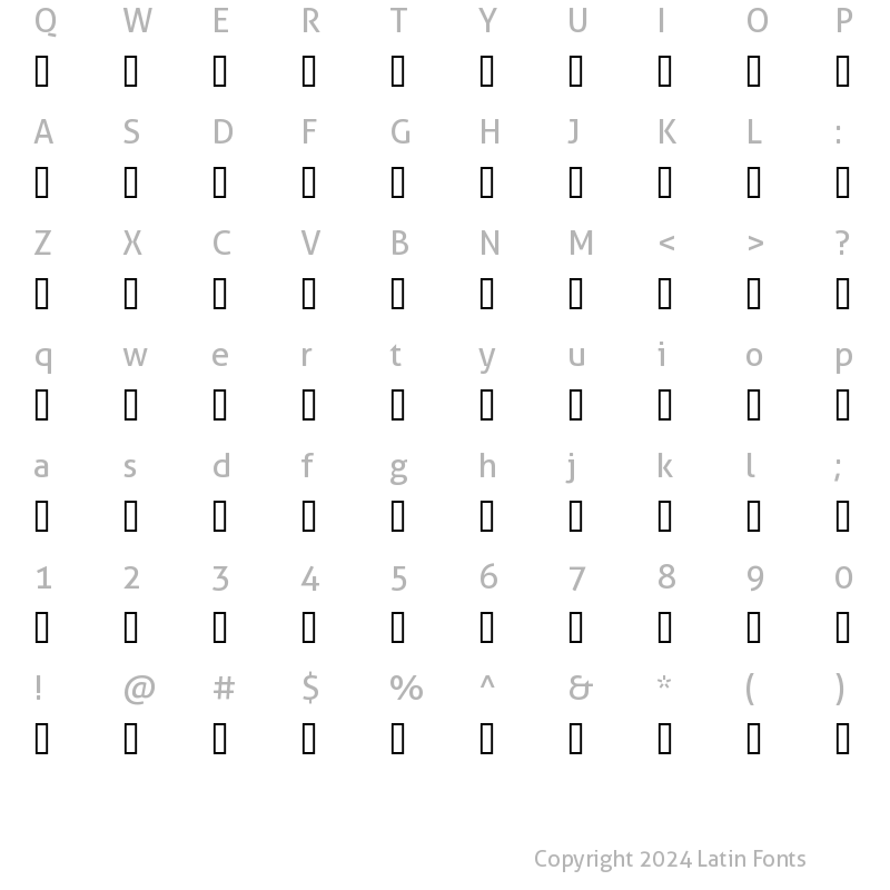 Character Map of Calligrapher Regular