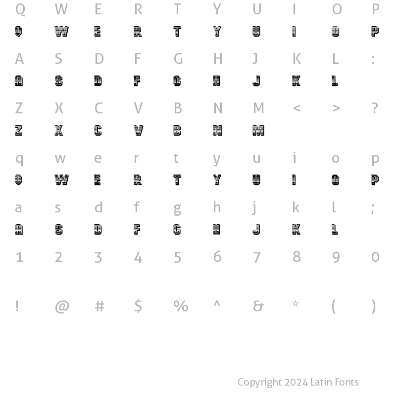 Character Map of Cardiff Regular