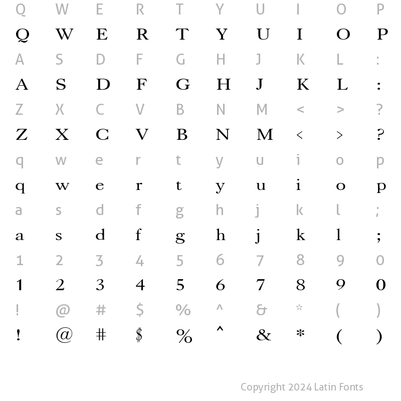 Character Map of CaslonC Regular