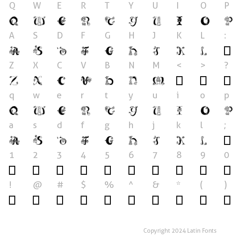 Character Map of Celtic Knot Regular