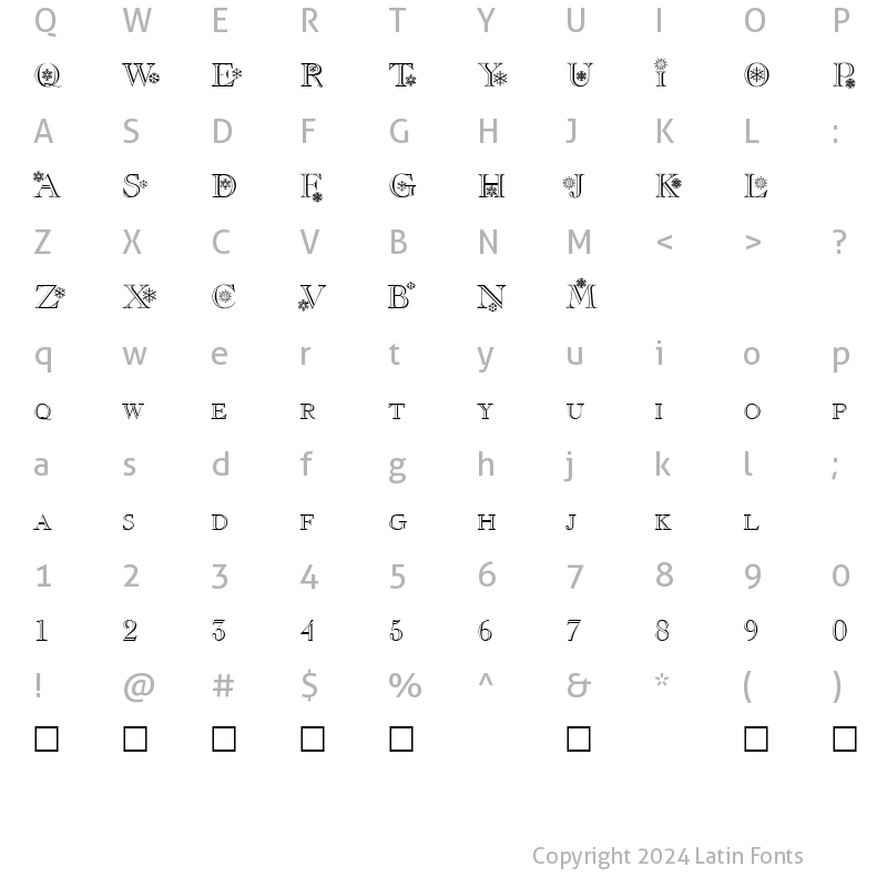 Character Map of Christmas Normal