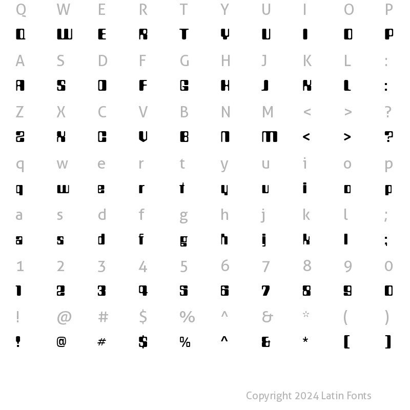 Character Map of Countdown Normal