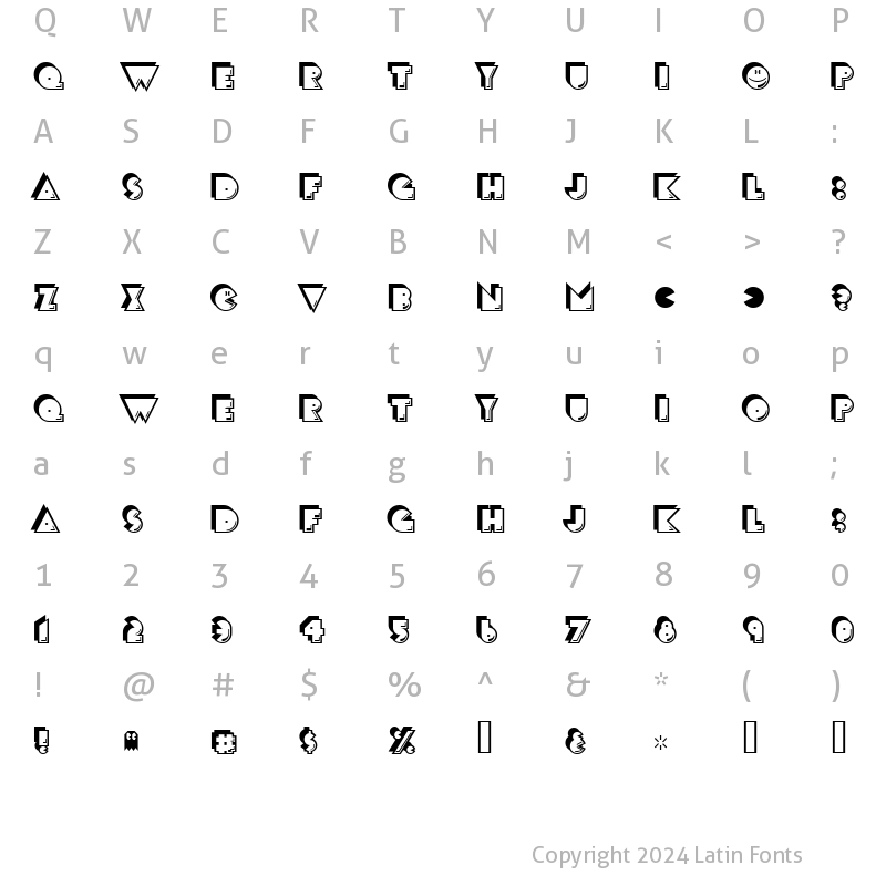 Character Map of CrackMan Regular