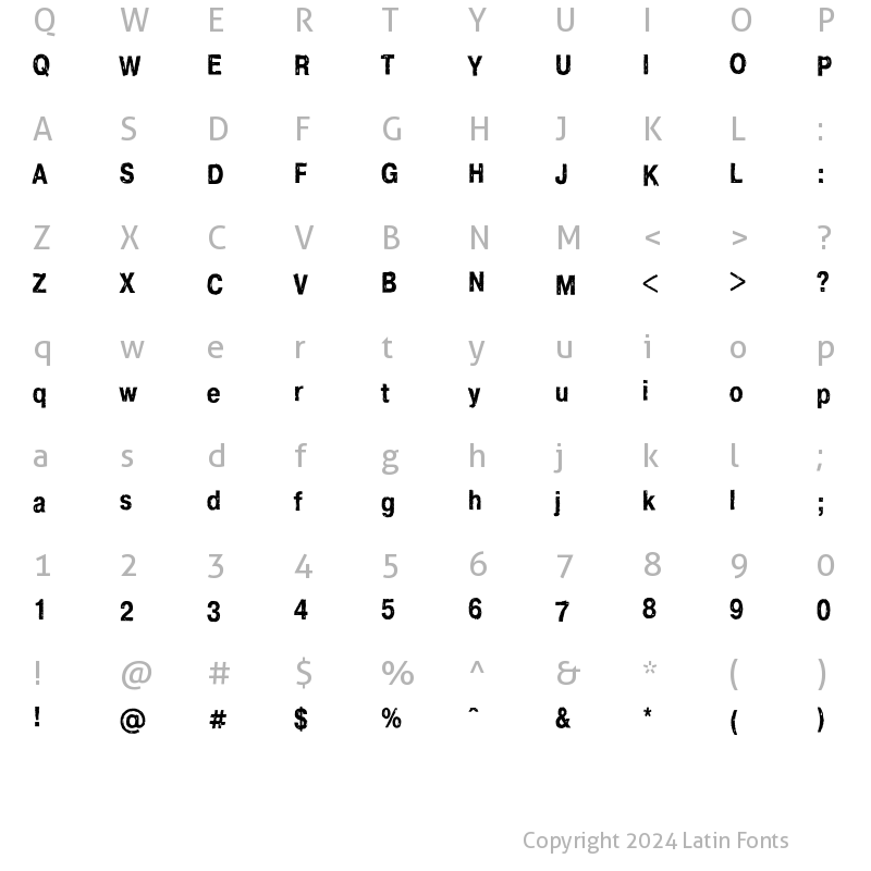 Character Map of CrashC Regular