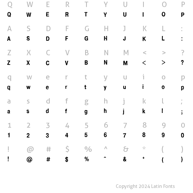 Character Map of CrashCTT Regular