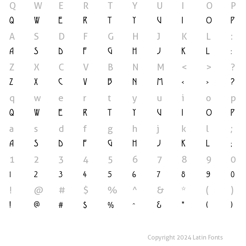 Character Map of DesdaC Regular