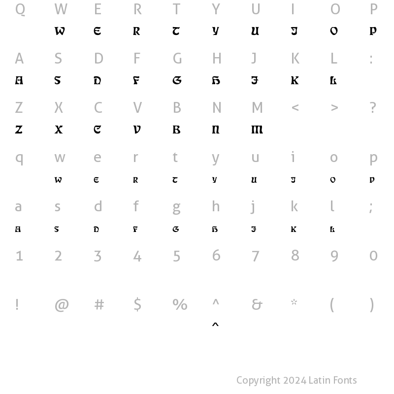 Character Map of DS JugendSC Demo Regular