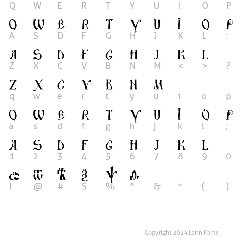 Character Map of DS UstavHand Regular