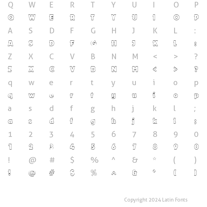 Character Map of DynarOutline Bold