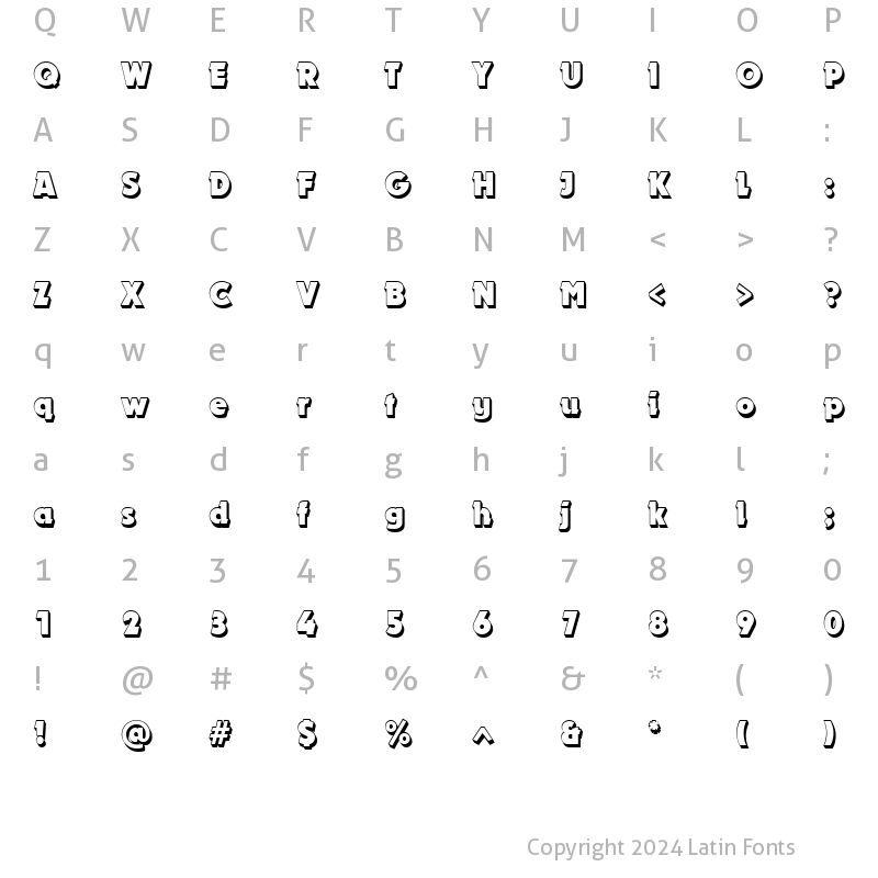 Character Map of DynarShadow Bold