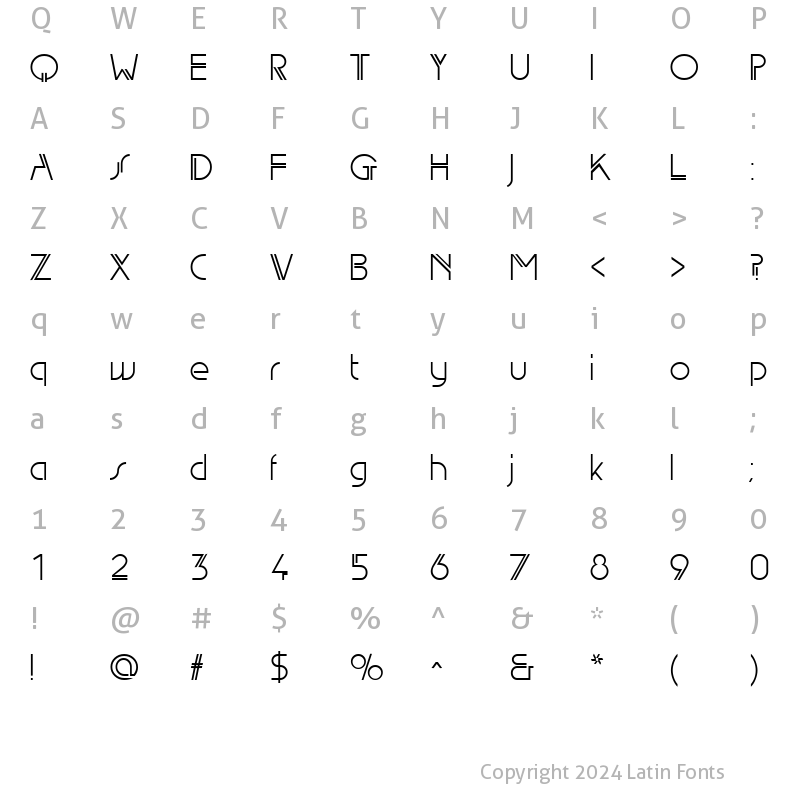 Character Map of EdgeLine Normal