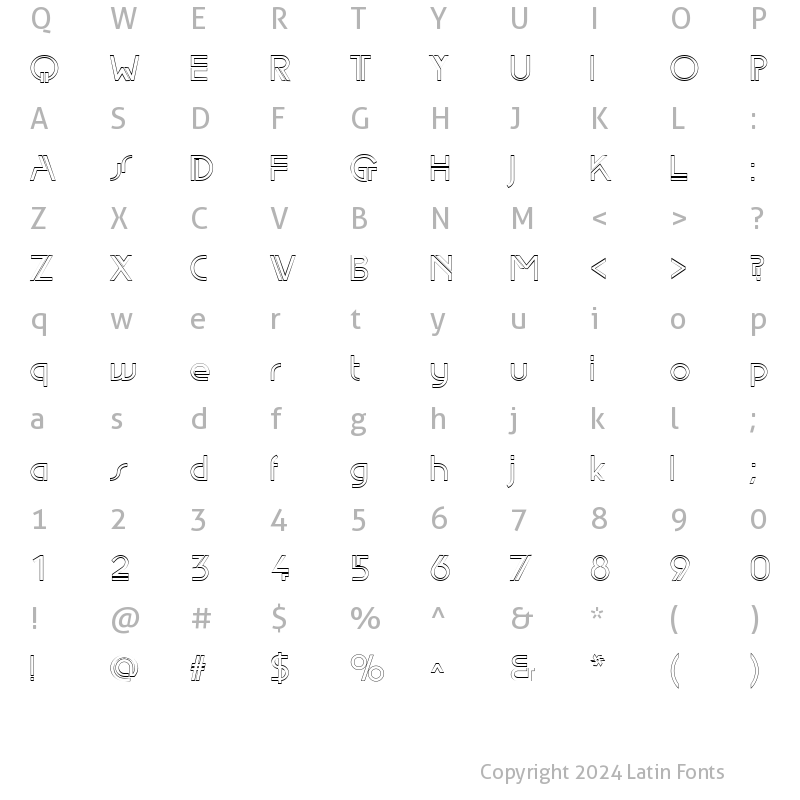 Character Map of EdgeLineOutline Normal