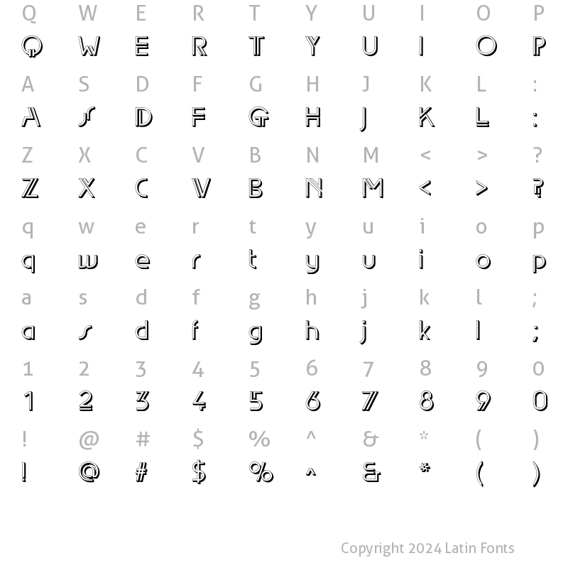 Character Map of EdgeLineShadow Regular