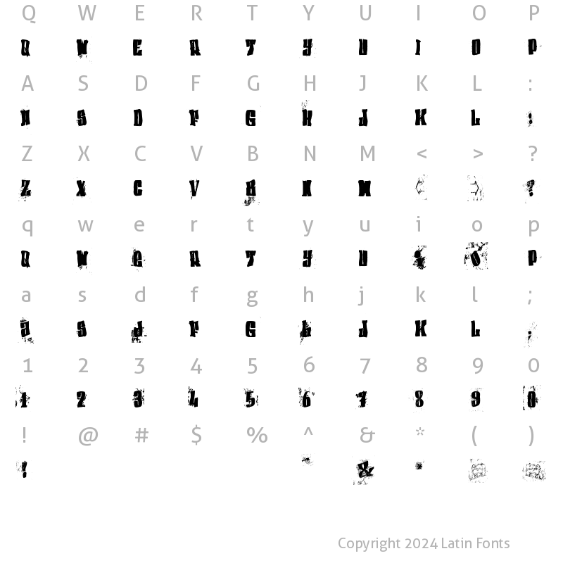 Character Map of (el&font BLOCK) Regular